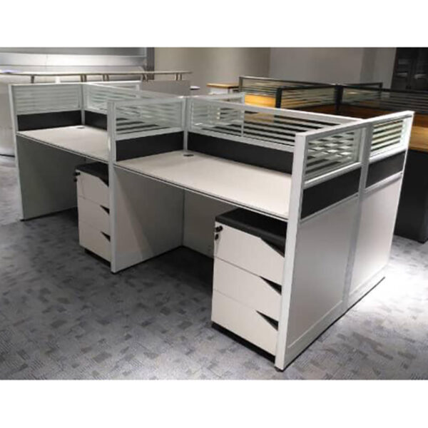 Equinox 4-in-1 Cross Workstation with Metal Legs and Mobile Drawers